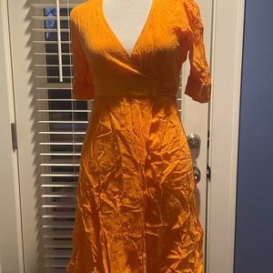 & Other Stories Orange Wrap Dress